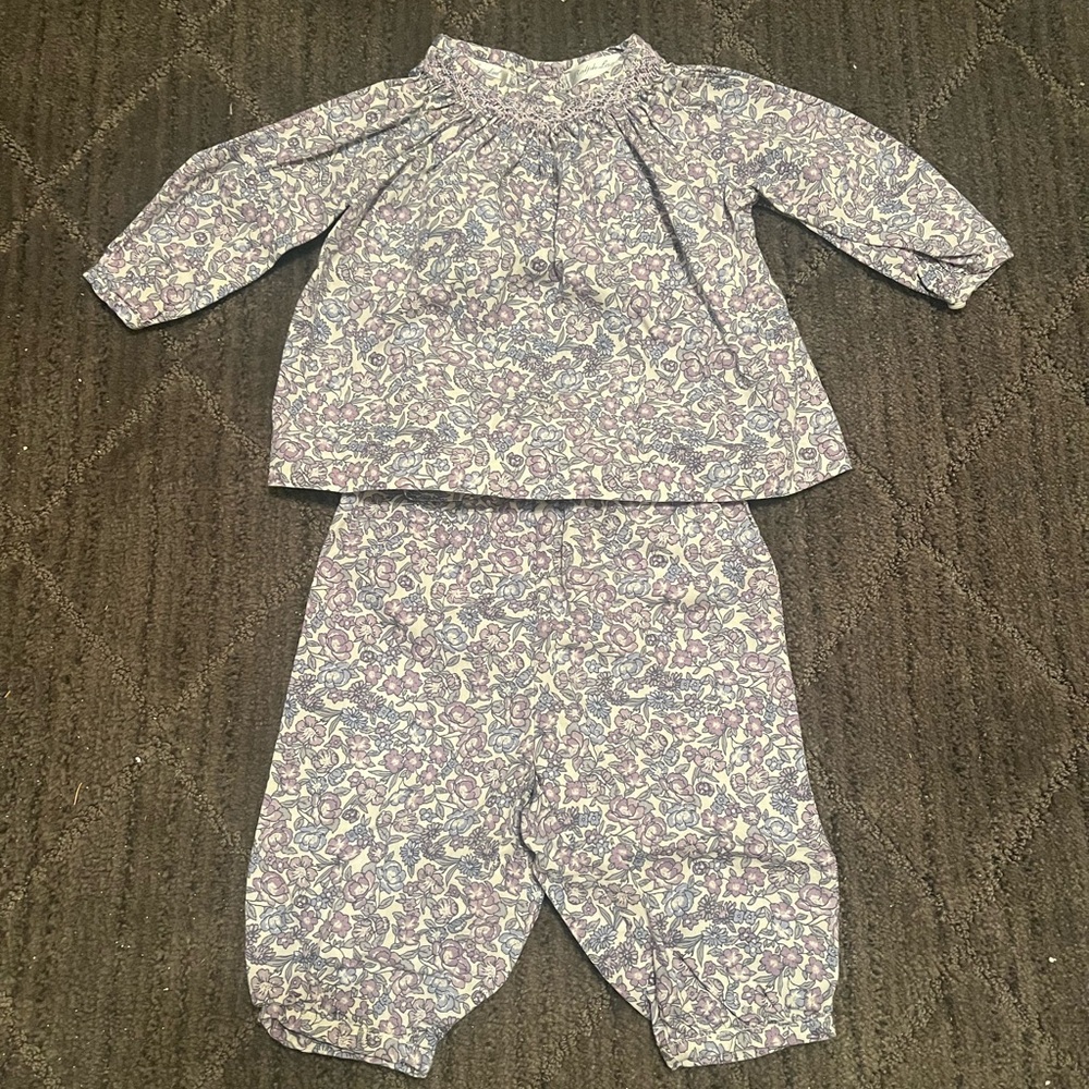 Floral Long Sleeve Top and Pants Baby Girl Set 0-3M